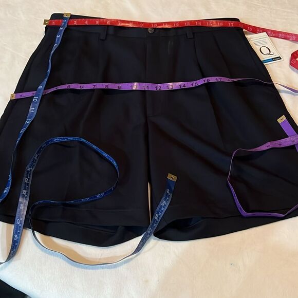 HaggarMens Shorts Navy Size 36W Expandable Waist Moisture Wicking Pleated Pocket - Picture 11 of 11